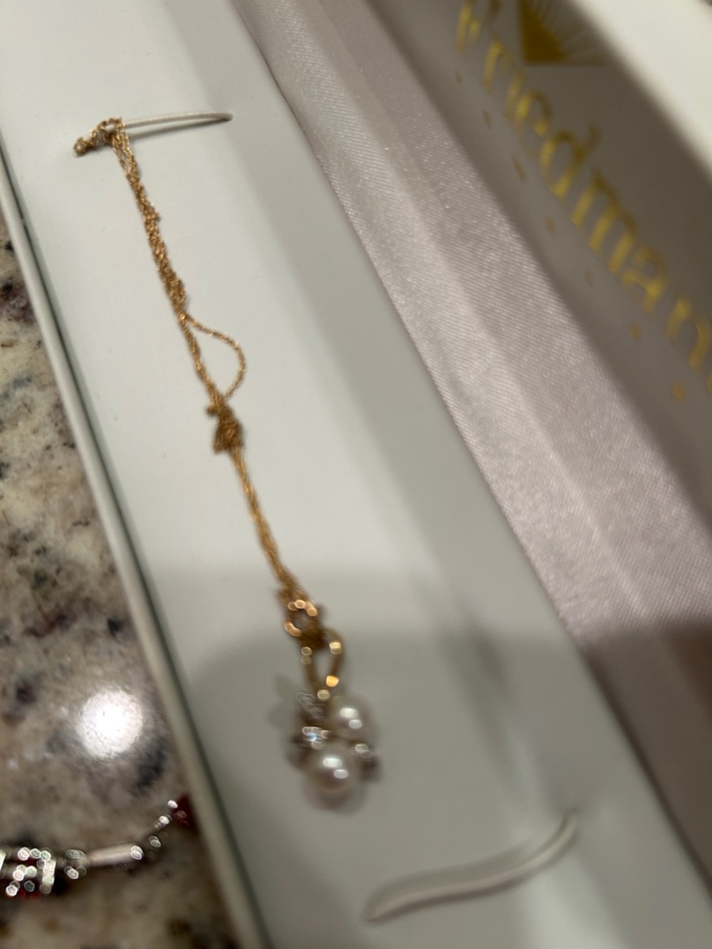 Macy's Gold-Tone Necklace with Clustered White Pearls and Diamond Accents